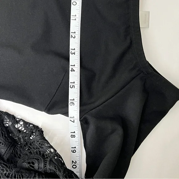 BAR III Women’s Size L Black Midi Dress Lace Bell Sleeves - Picture 7 of 7